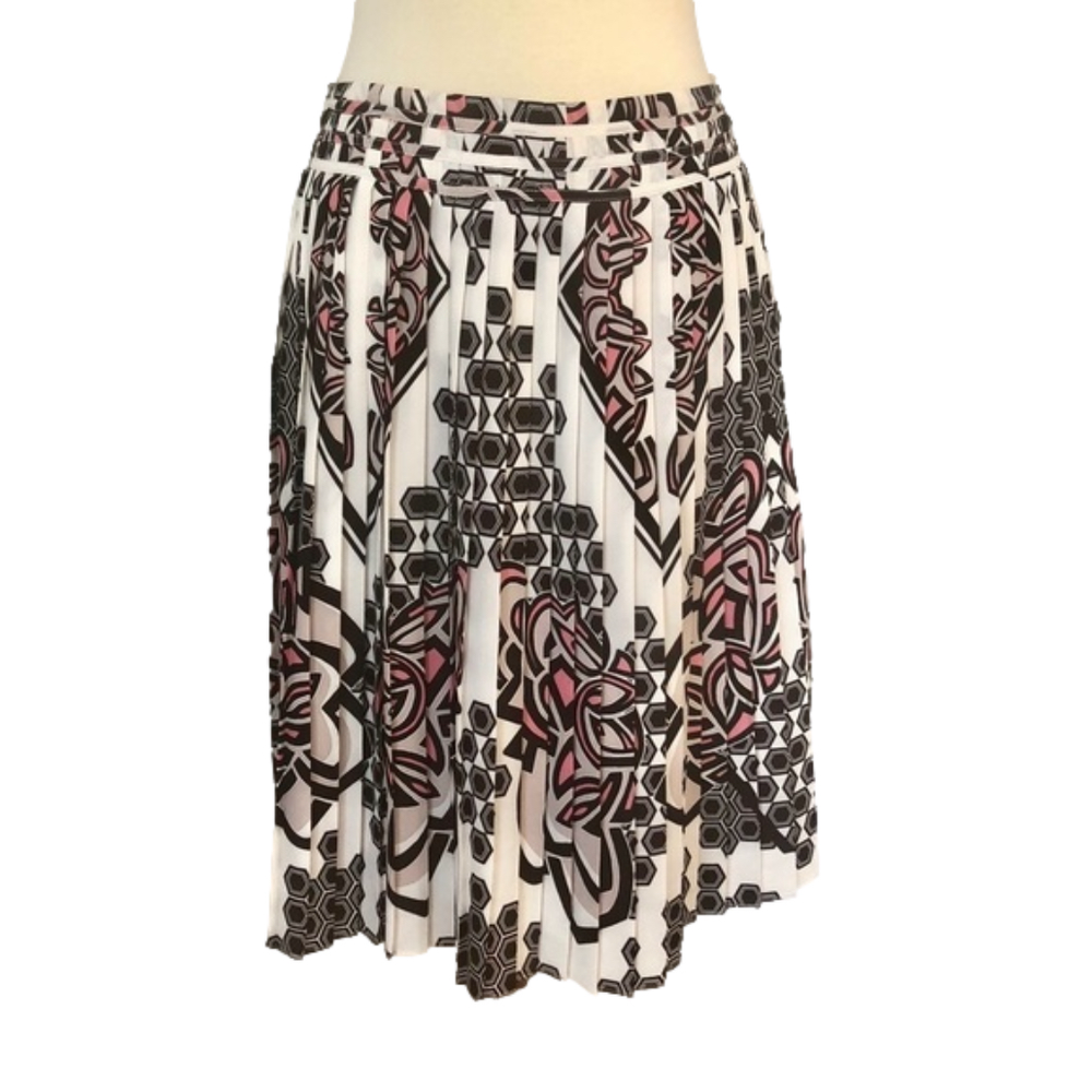 Adrianna Papell - Geometric Shape Pleated Skirt - Picture 1 of 7